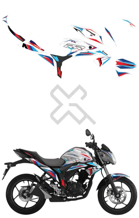 RR Edition Full Body Sticker Compatible with Gixxer 150 Naked | Made in Premium Gloss Vinyl with FPF (Fade Protection Film), Waterproof, Precut Sticker, Pack of 1